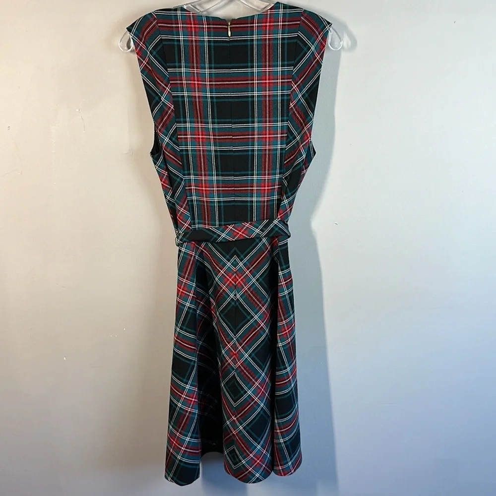 NWT Draper James Georgia Tartan Plaid Love Circle Waist Tree Dress Size 14 - Picture 4 of 16
